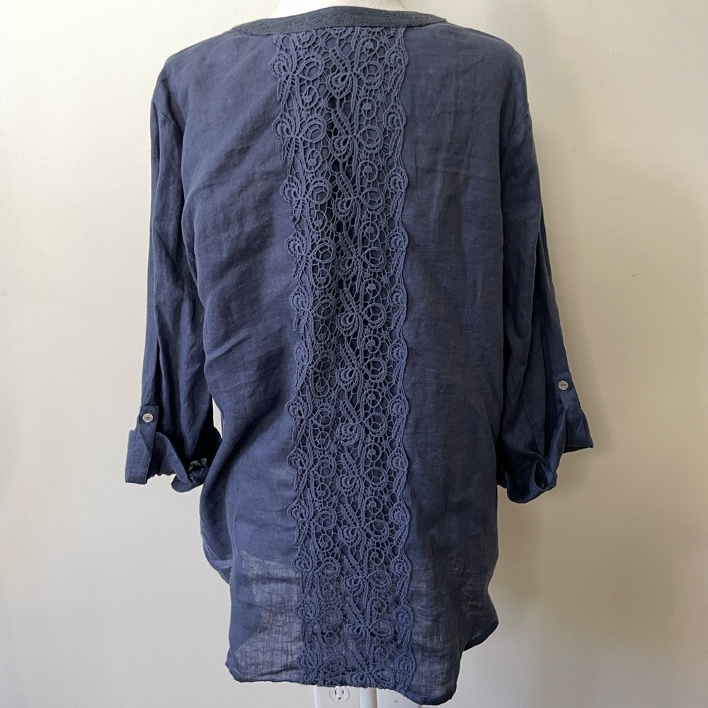 Chico's Midnight Blue Button-Down Shirt - Picture 7 of 14